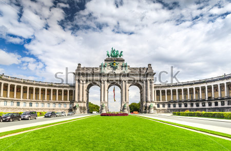 Картина Парк пятидесятилетия в Брюсселе с Триумфальной аркой 