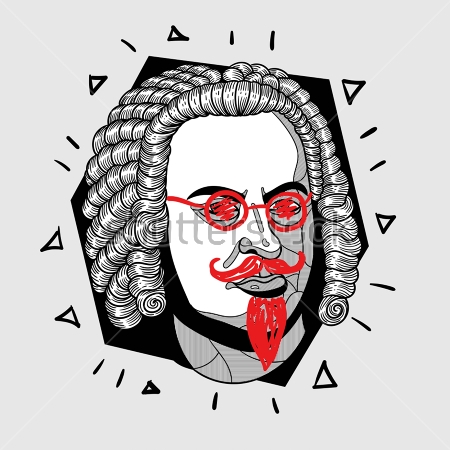 Немецкий композитор и органист Бах Иоганн Себастьян. Старинная открытка