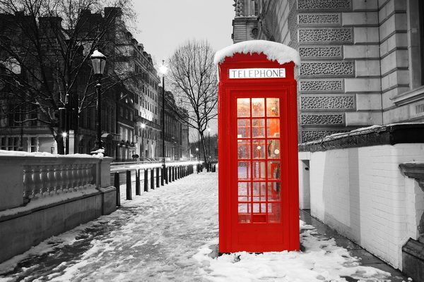 Постер Красная телефонная будка в Лондоне  