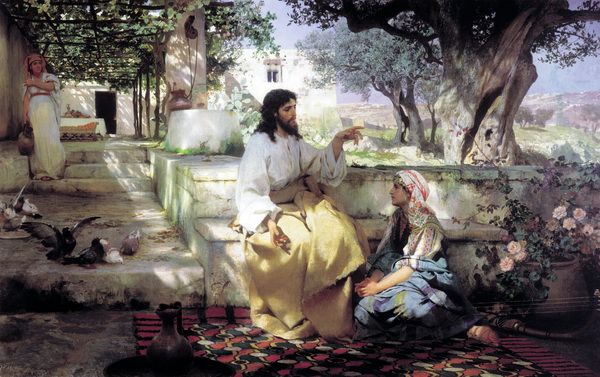 Постер Христос у Марфы и Марии (Christ at the Martha and Mary) Семирадский Генрих