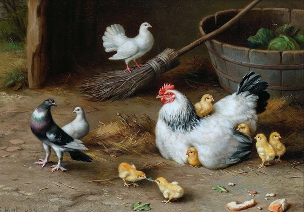 Картина Курица с цыплятами (The hen with her chicks) 