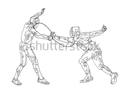 Картина Рисунок поединка двух фехтовальщиков 