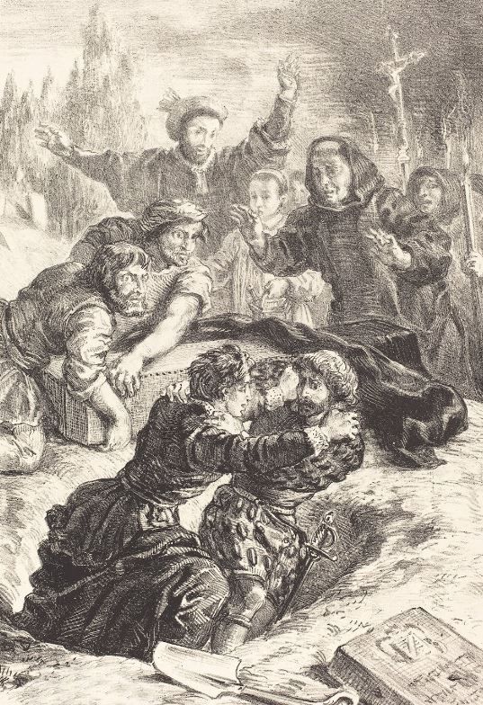 Постер Гамлет и Лаэрт в могиле Офелии (Акт V, сцена I) (1843)  