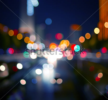 Картина Разноцветные огни большого ночного города 