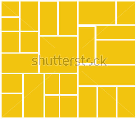 Картина маслом Геометрический коллаж с прямоугольниками и квадратами жёлтого цвета и белыми линиями 