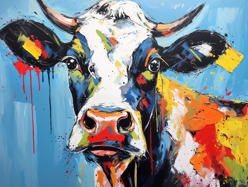 Купить картину маслом Корова в стиле арт №12 от 5690 руб. в галерее DasArt