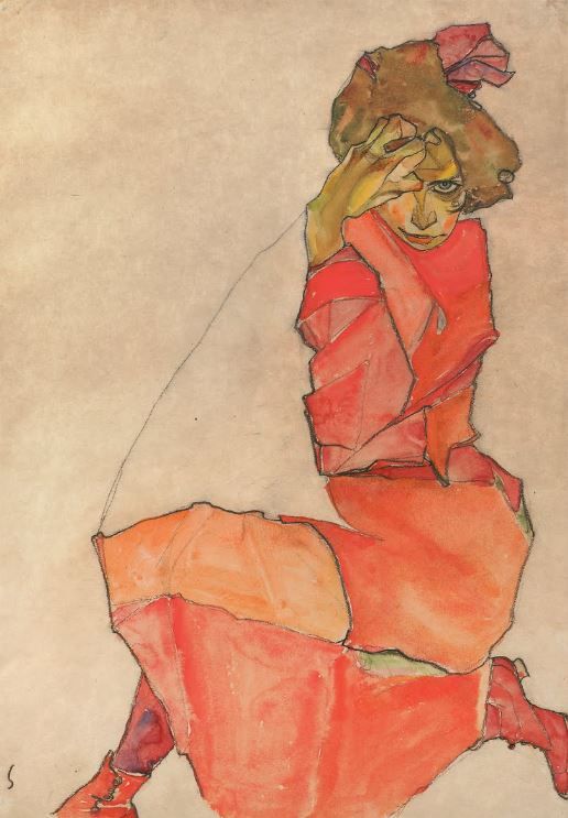 Купить картину Женщина в красной одежде (1910) Шиле Эгон на стену от 530  руб. в DasArt