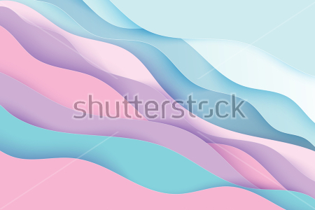 Картина маслом Разноцветные волны в приглушённых оттенках голубого и розового цвета 