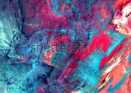 Картина Стихии огня и воды - яркое динамичное сочетание оттенков синего и красного цвета 