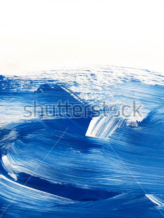 Картина Морские волны во время шторма - контрастное сочетание синего и белого 