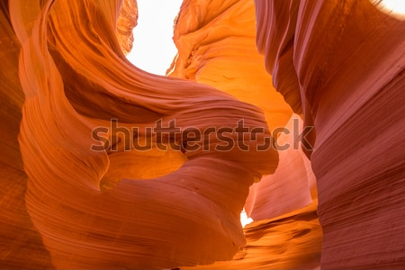 Постер Удивительные природные формы и цвет скал из песчаника в Каньоне Антилопы (США, штат Аризона)  