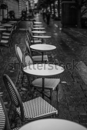 Картина маслом Столики летнего кафе на уютной улочке Гётеборга (Швеция) 
