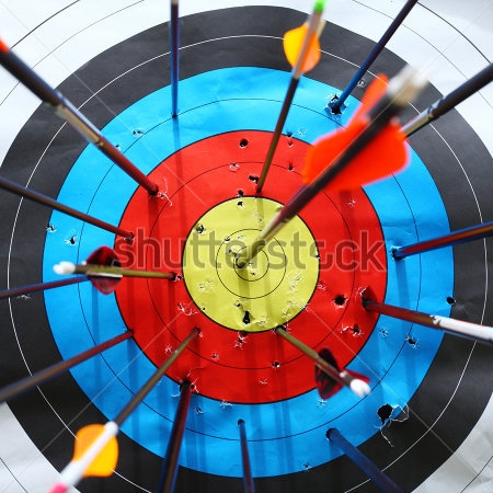 Картина Стрельба из лука - мишень со стрелами 