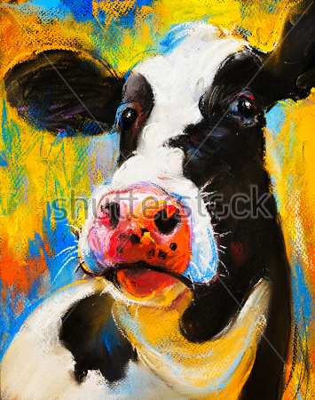 Картина маслом Портрет задумчивой коровы 