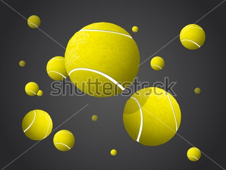 Картина Геометрическая композиция с теннисными мячами 