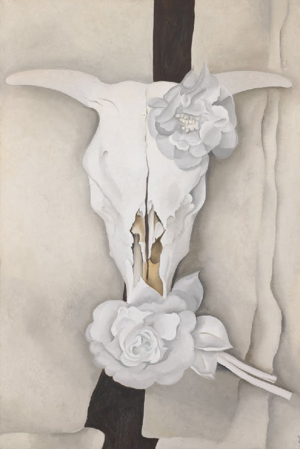 Купить картину маслом Коровий череп с ситцевыми розами ОКифф Джорджия от  5710 руб. в галерее DasArt