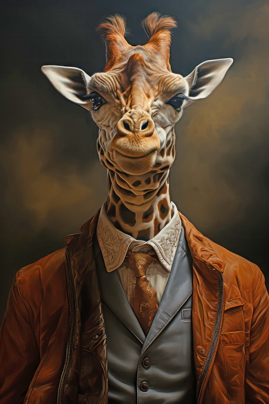 жираф в костюме арт