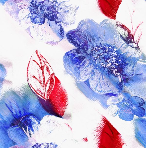 Постер Синие цветы (Blue flowers) на стену купить от 290 рублей в арт-галерее DasArt