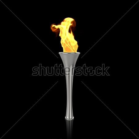 Картина Серебряный факел с олимпийским огнём 