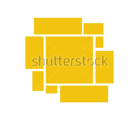 Картина Жёлтая геометрическая композиция на белом фоне 