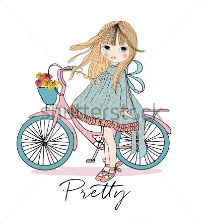 Картина Девочка с велосипедом 