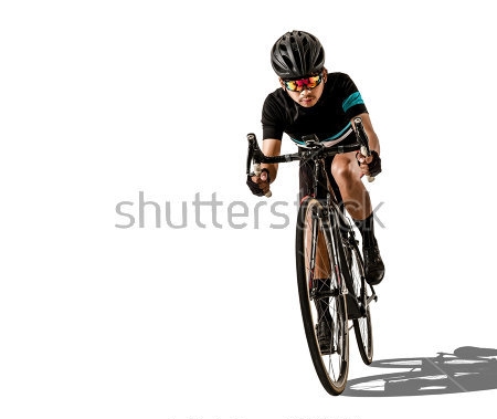 Картина Велогонщик в шлеме и солнцезащитных очках на велосипеде 