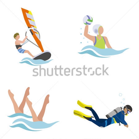 Картина Иллюстрация с различными видами водного спорта 