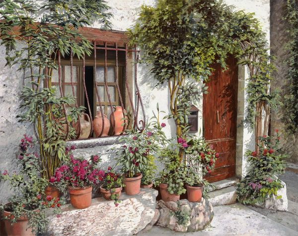 Картина Итальянский дворик Борелли Гвидо