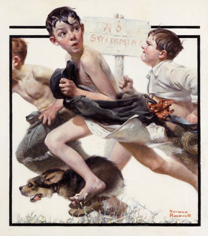 Картина Купаться запрещено (1921) Роквелл Норман