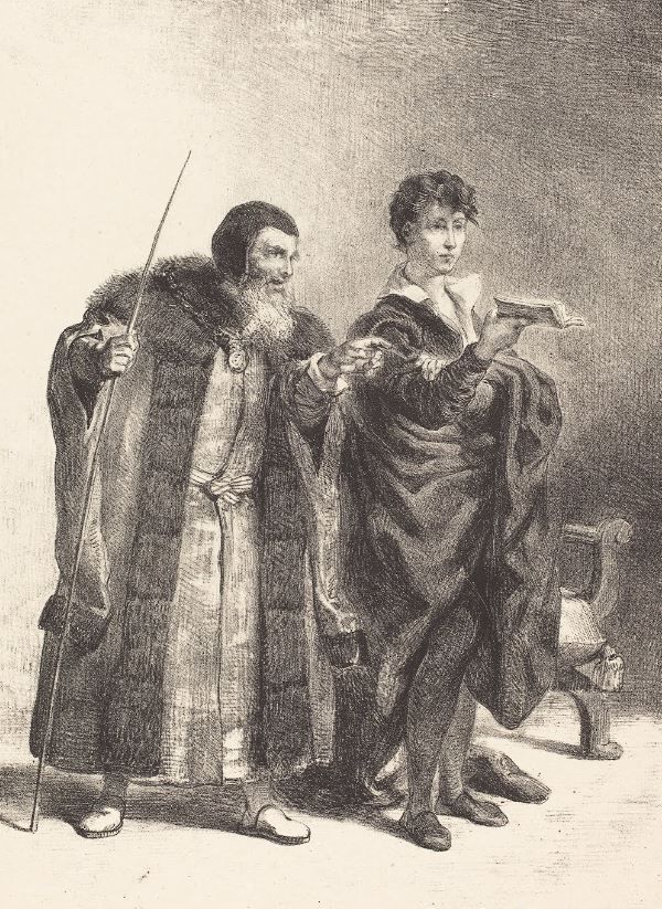 Постер Полоний и Гамлет (Акт II, сцена II) (1834-1843)  