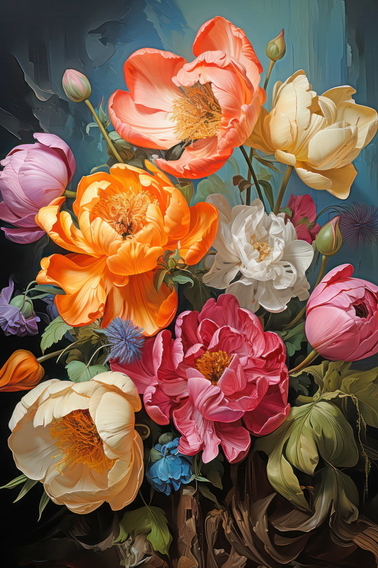 Купить картину маслом Стилизованные цветы №5 от 5710 руб. в галерее DasArt