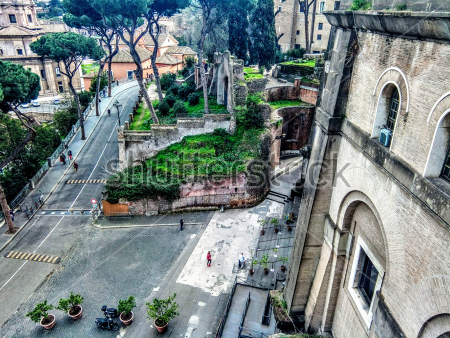 Картина Вид на улицу старого города в Риме 