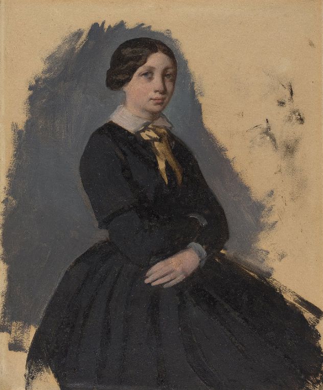 Купить картину маслом Молодая женщина в черном (1861/1865) Дега Эдгар от  5660 руб. в галерее DasArt