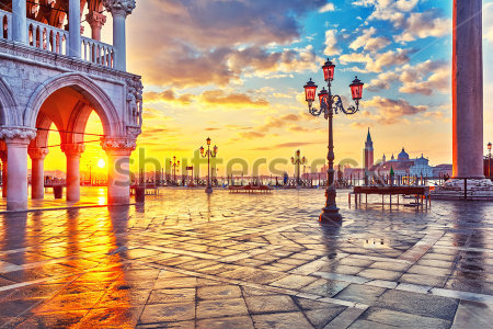 Картина Площадь Сан-Марко в Венеции на рассвете 