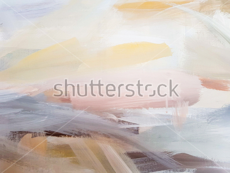 Картина Композиция в нежных и спокойных оттенках жёлтого, розового и голубого цвета 