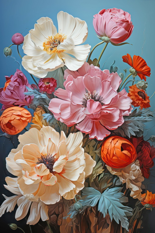 Купить картину маслом Стилизованные цветы №7 от 5710 руб. в галерее DasArt