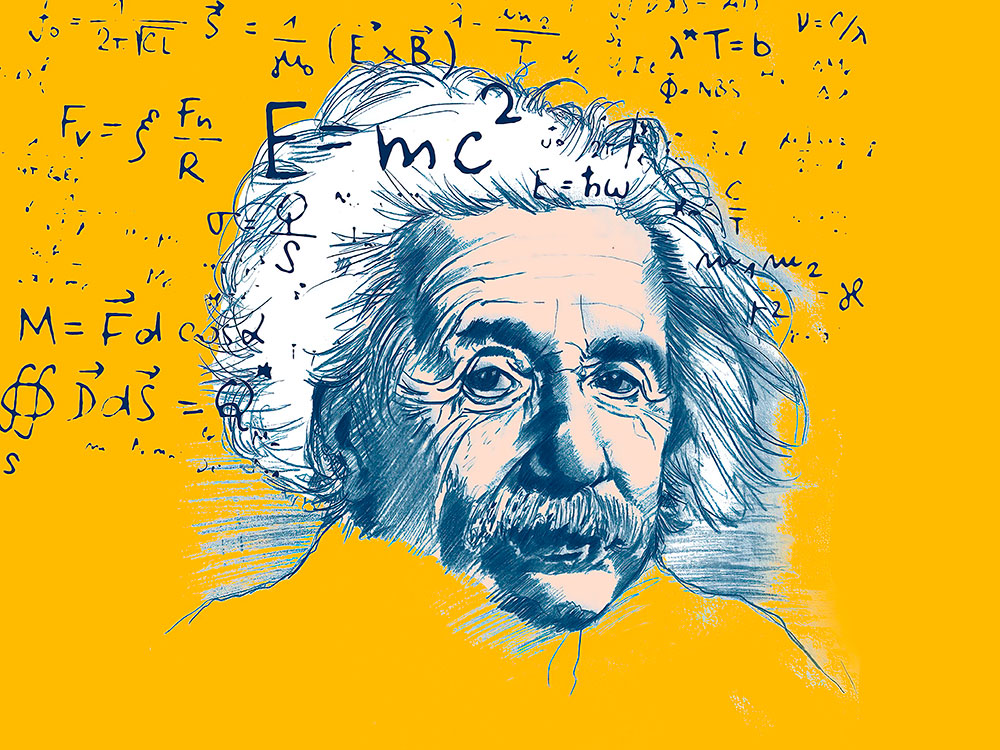 Постер Арт-портрет Эйнштейна с формулами на стену купить от 290 рублей в арт-галерее  DasArt