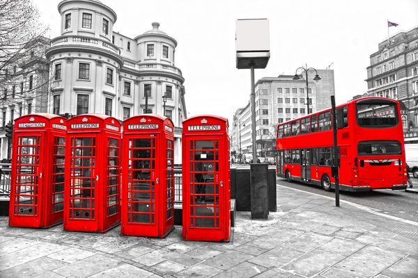 Постер Телефонные будки в Лондоне (Telephone booth in London)  