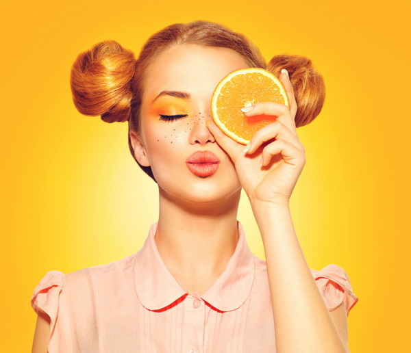 Постер Девушка и апельсин 