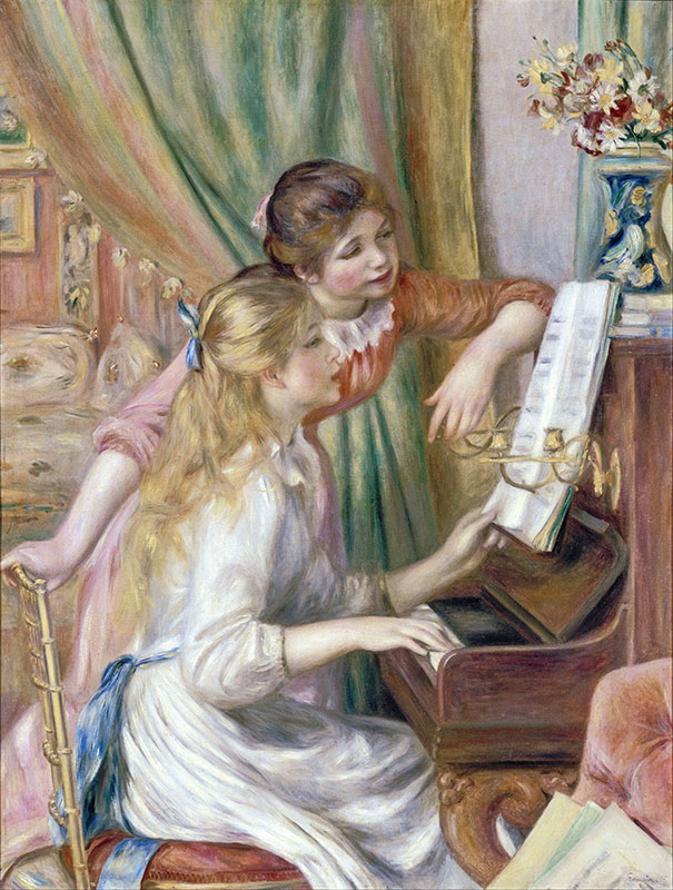 Постер Молодые девушки на фортепиано (1892)  