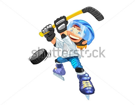 Картина Весёлый мальчик играет в хоккей 