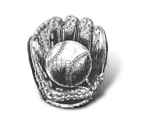 Постер Бейсбольная перчатка с мячом 