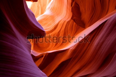 Постер Фантастические природные формы и цвета скал в Каньоне Антилопы (США, штат Аризона)  