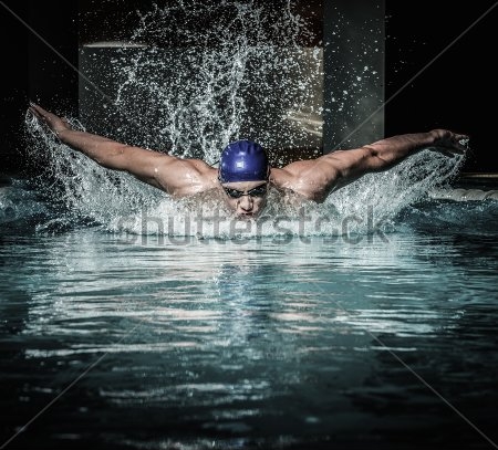 Картина Пловец на дорожке - летний олимпийский вид спорта 