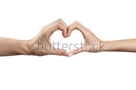 Картина Мужская и женская рука соединены пальцами в форму сердечка 