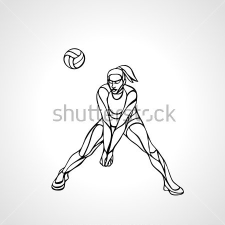 Картина Девушка волейболистка отбивает мяч 
