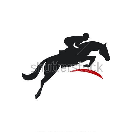 Картина Силуэт жокея верхом на лошади 
