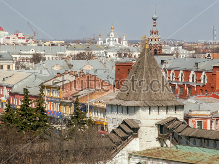 Картина Красивый вид на Ярославль с колокольни храма Пресвятой Богородицы 
