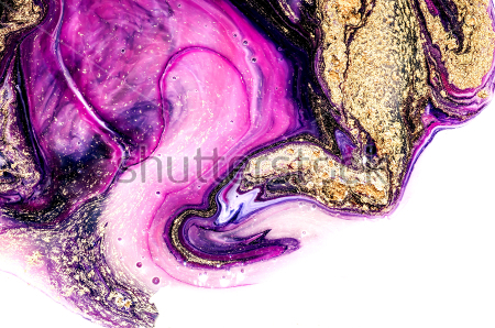 Картина Красивое сочетание пурпурного и золотого в имитации мраморного узора 