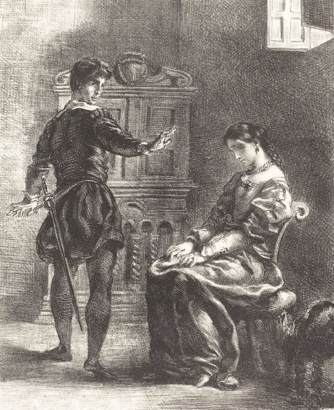 Постер Гамлет и Офелия (Акт III, сцена I) (1834-1843)  